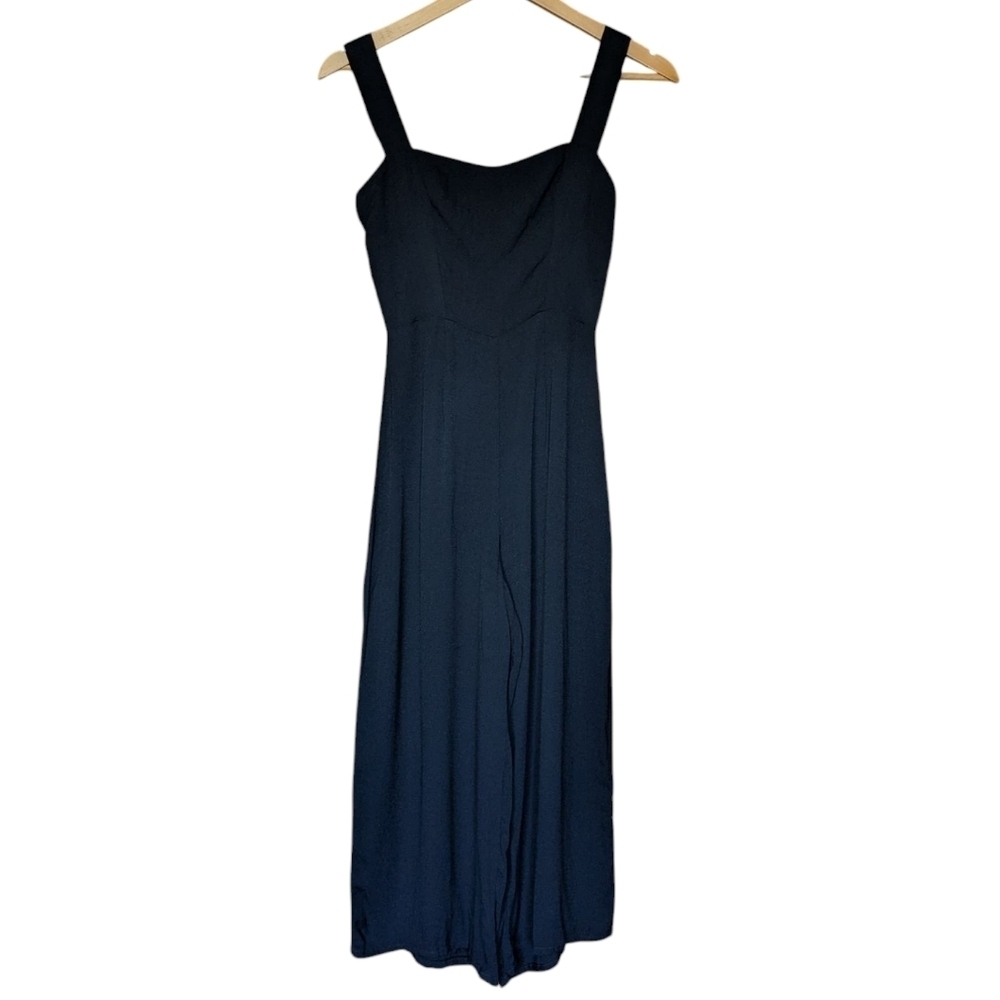 Reformation Black Jumpsuit Wide Leg Sleeveless Cropped XS
